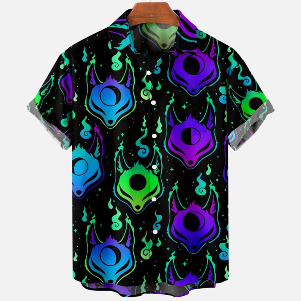 Men's Dress Shirts Devil Horror 3d Print Hawaiian Shirt Men Clothes Loose Breathable Summer Male Short Sleeve 230828