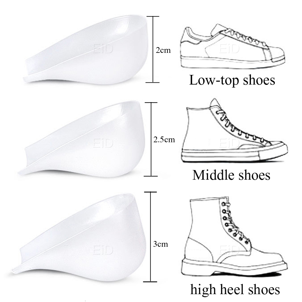 Shoe Parts Accessories EiD Invisible Height Increase Silicone Socks Gel Heel Pads Orthopedic Arch Support Heel Cushion Soles Insole Foot Massage Unise