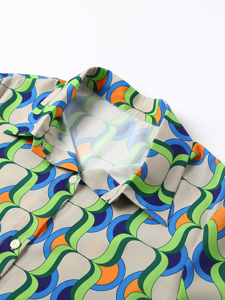 Women's Blouses Shirts Check Print Women Oversize Shirt Elegant Lapel Floral Button Up Office Lady Shirts Spring Summer Fashion Long Sleeve Top F