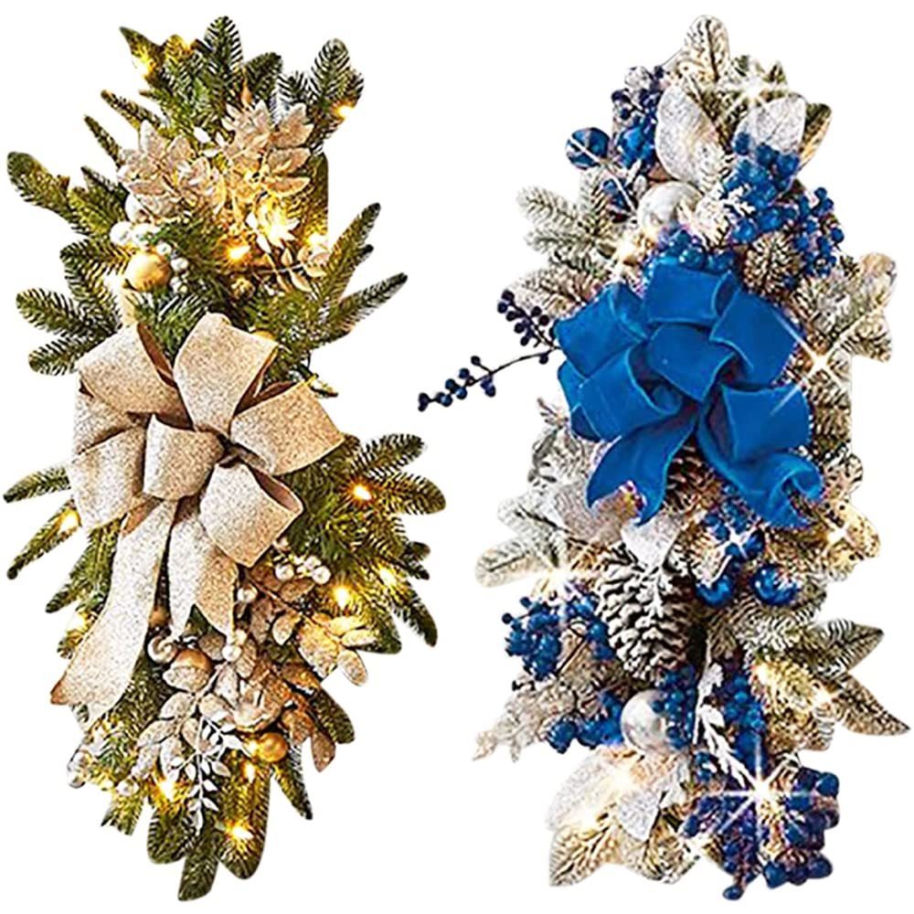 Christmas Decorations Christmas Wreath Christmas Front Door Window Stairs Wreaths 16 inches Stairway Swag Trim Christmas Holiday Decoration 230828