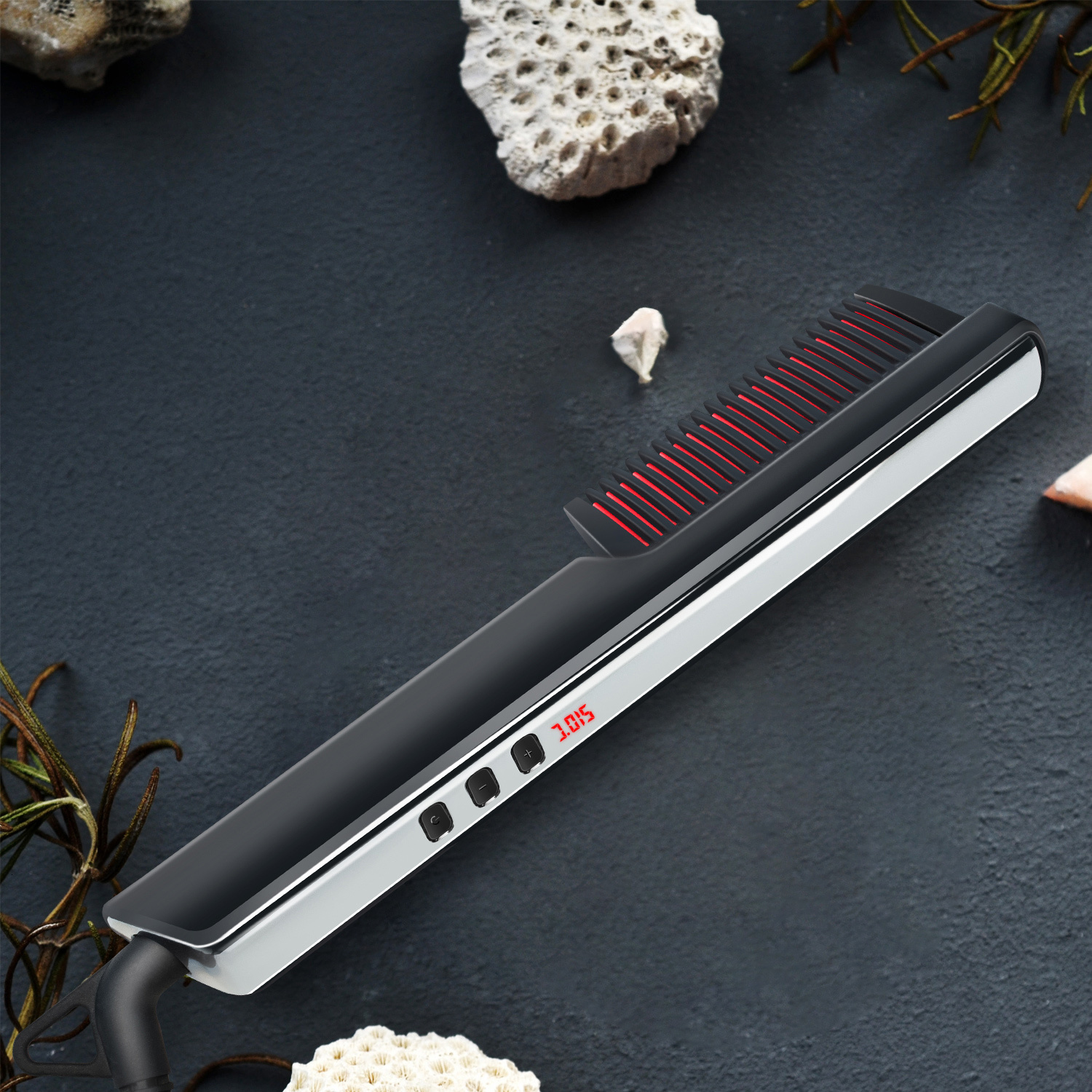 Hair Straighteners Professional Fast Heated Beard Straightening Comb Customized Small Straightener Brush For Men 230828