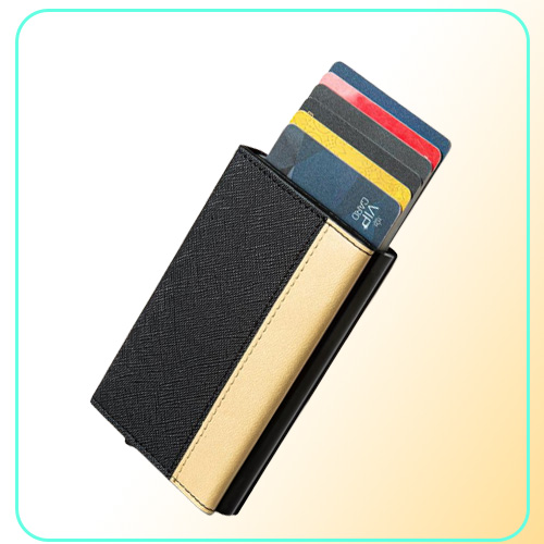 Wallets Automatic Men Women Smart Wallet Carbon Fiber Holder RFID Cardholder With Money Clips Pos ID Window