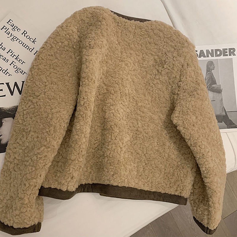 Womens Fur Faux Women Casual Fashion Lamb Overcoat Fluffy Cozy Loose Outerwear Female Winter Thicken Warm Teddy Jacket 230828