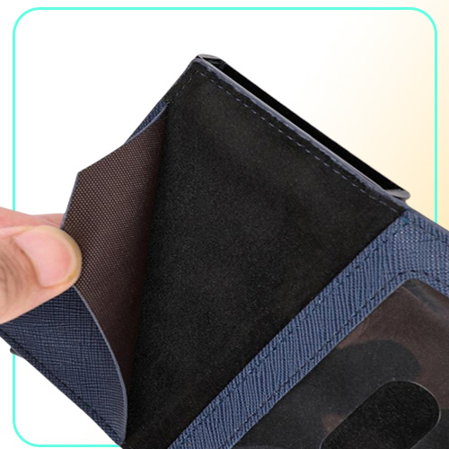 Wallets Automatic Men Women Smart Wallet Carbon Fiber Holder RFID Cardholder With Money Clips Pos ID Window
