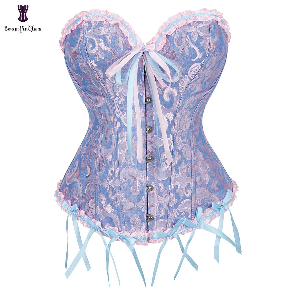 Waist Tummy Shaper Green Apricot Red Pink Steampunk Korset Women Lingeries Dance Wearing Costumes Floral Lace Boned Corsets And Bustiers #810 230828