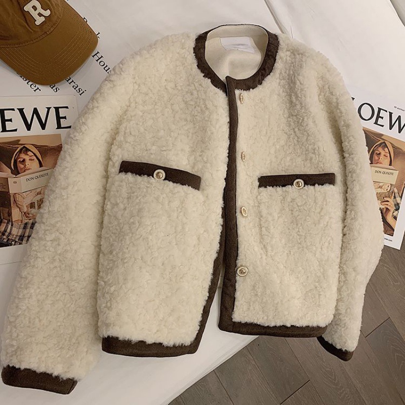 Womens Fur Faux Women Casual Fashion Lamb Overcoat Fluffy Cozy Loose Outerwear Female Winter Thicken Warm Teddy Jacket 230828