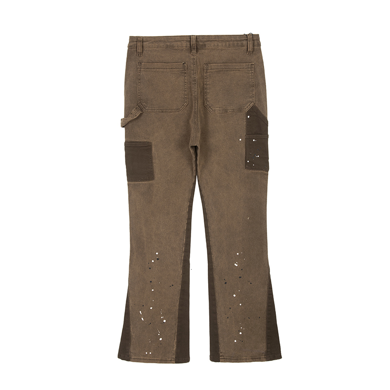 Men's Jeans Splash Ink Painted Washed Micro Elastic Denim Logging Pants Men's Patchwork Baggy Y2K Jeans Oversized Casual Cargo Trousers 2308