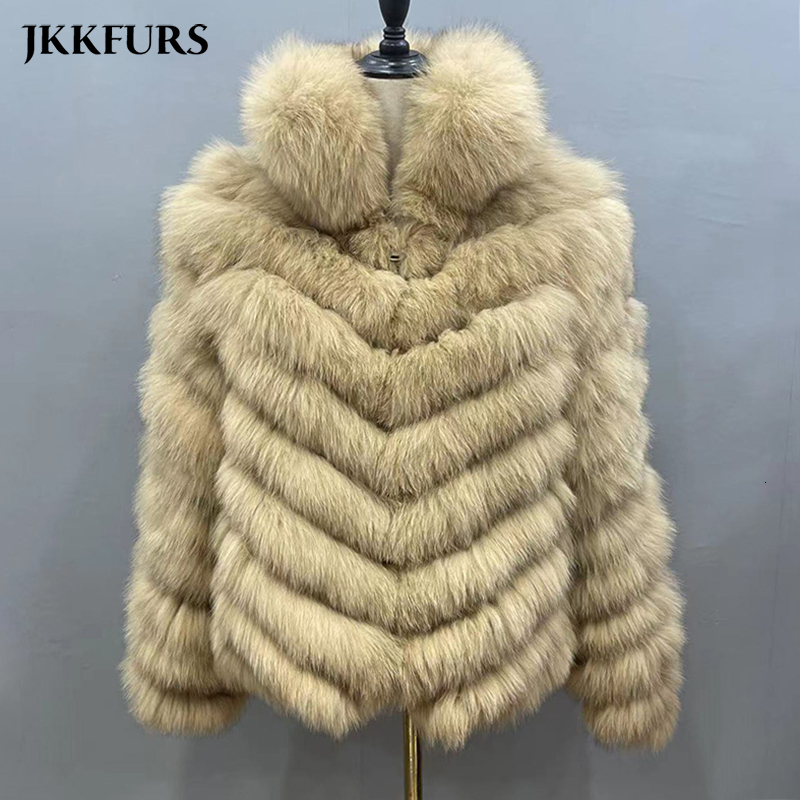 Womens Fur Faux Casaco De Pele Winter Thick Warm Real Coat for Women Cardigan Reversible Jacket Bubble Natural Jackets S4829 230828