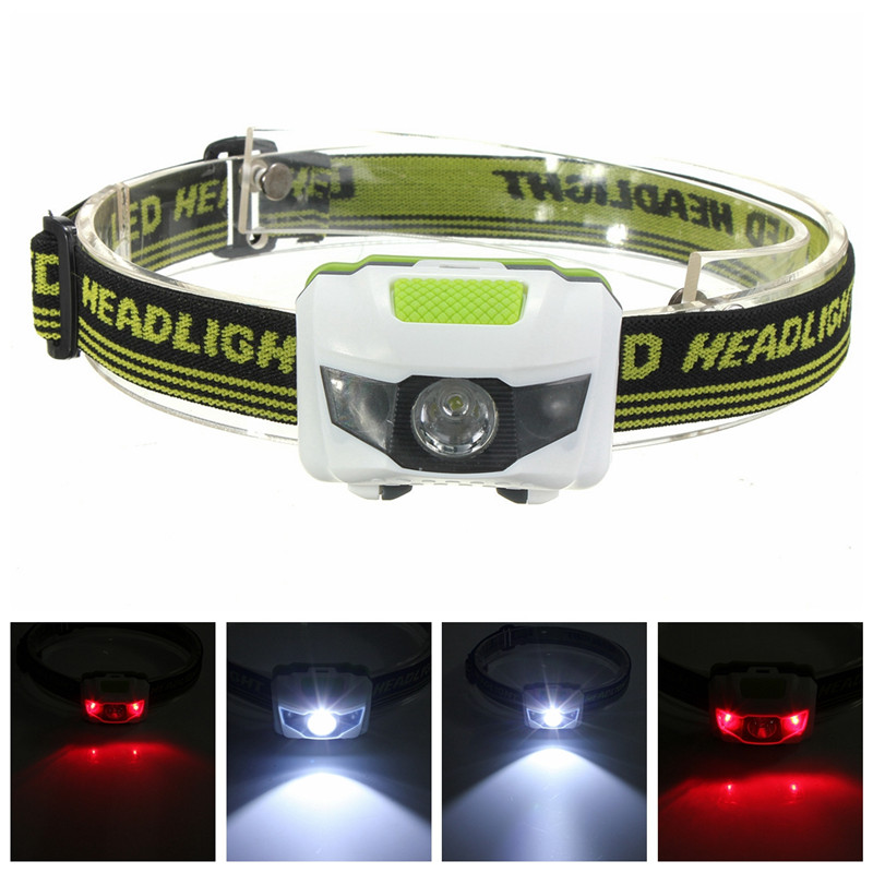 Mini Waterproof LED Headlights Headlamps 600Lm 4 Modes Headlight 3xAAA Headlamp bike bicycle light with Headband Hiking white ZZ