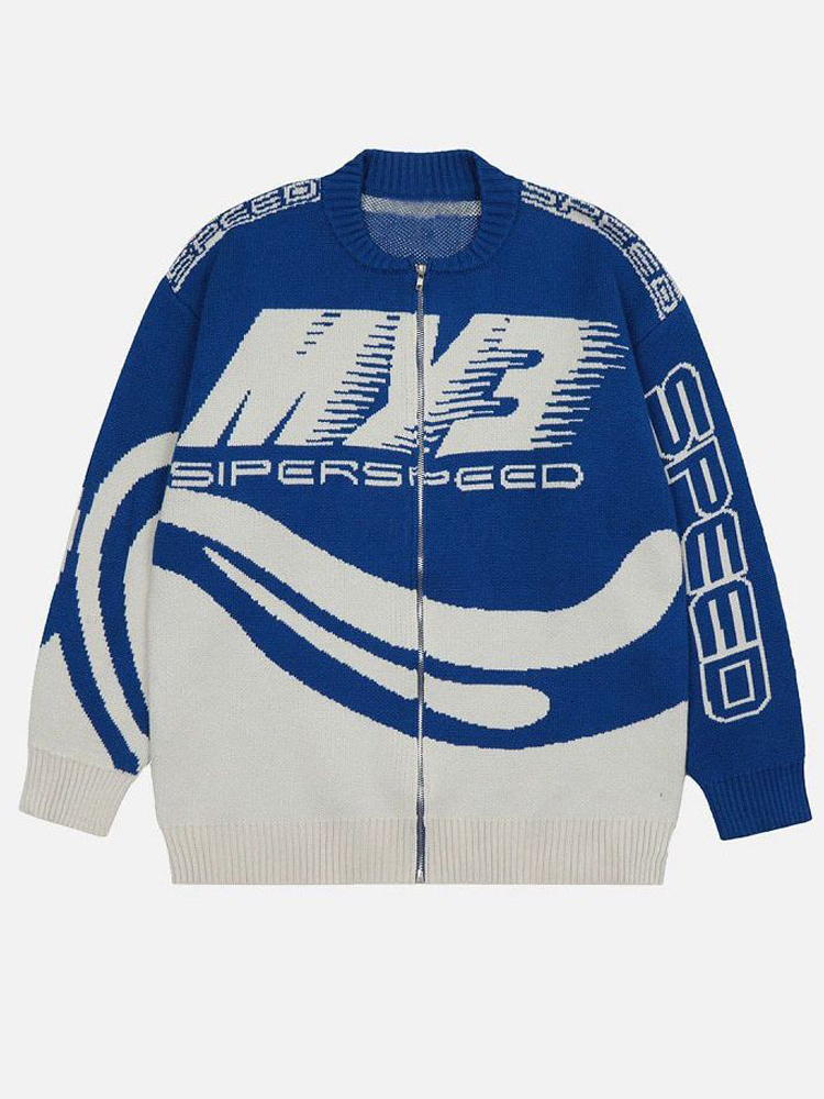 Women s Knits Tees Autumn Y2K Cardigan Women Letter Printed Knitted Sweaters Female Harajuku Zipper Cardigans Lady Loose O Neck Knitwear Streetwear 23