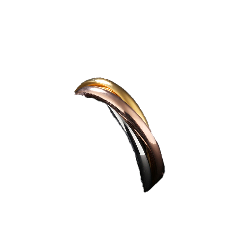 Fashion Classic Creative Trinity Three Ring Winding Ring Women039s Stainless Steel 3 Color Rolling Wedding Band Rings