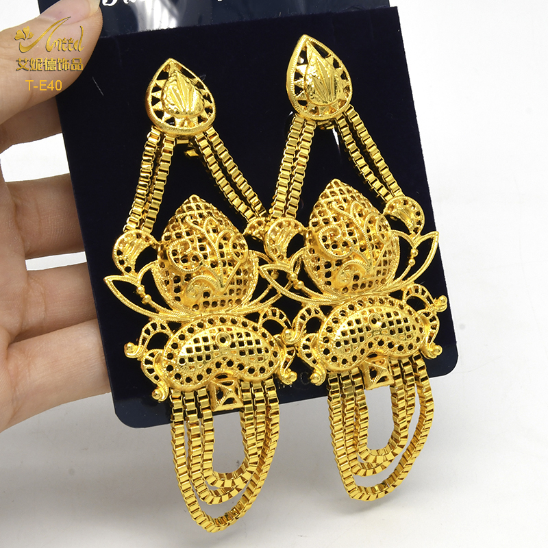 Hoop Huggie ANIID Nigerian Big Earrings For Women Dubai Gold Plated Large Earrings Bridal Wedding African Jewelry Hawaiian Party Gifts 230828