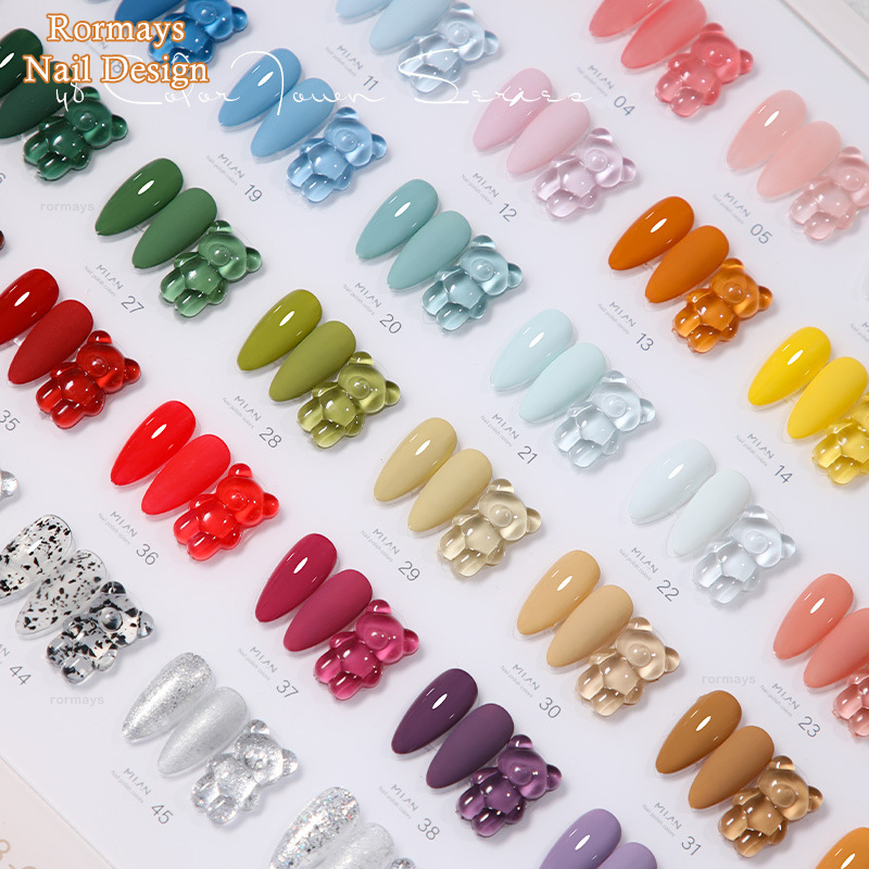 Rormays Gel Nail Polish 48PCS Fashion Vernis 15ML Shiny Nail Semi Permanent Mixed Varnish UV LED Soak Primer Coat Nail Salon gel Factory Wholesale