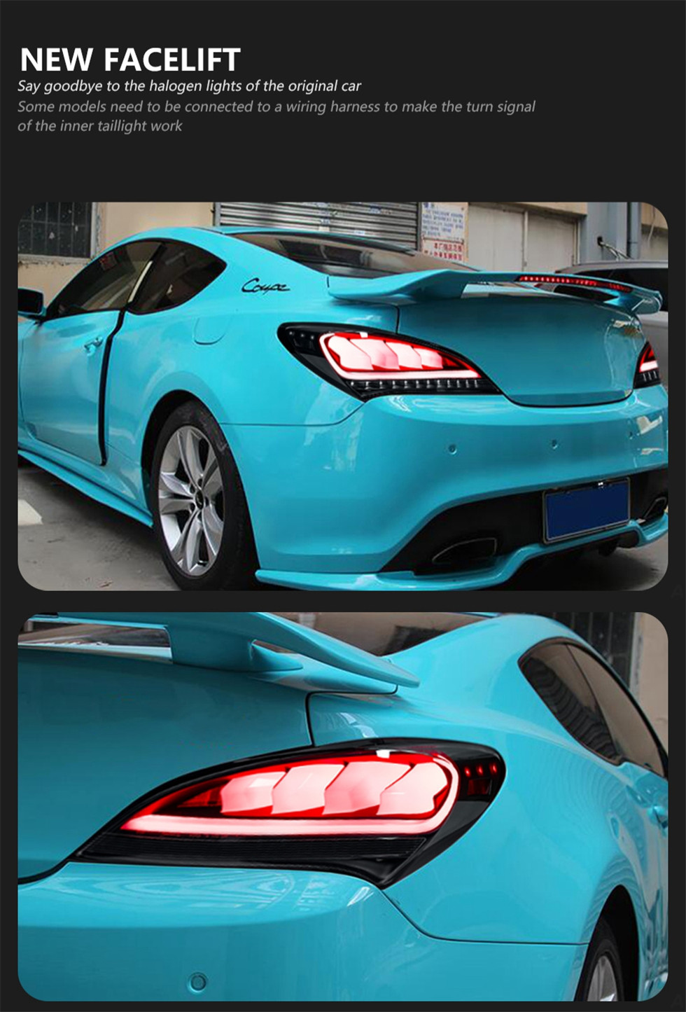 Car Rear Taillight for Hyundai Tail Lights Genesis Coupe 2009-2012 LED Signal Lights Brake Reverse Stop Light