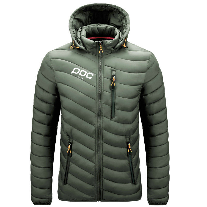 Cycling Jackets Men's Winter Thermal Jacket Moto Poc Cycling Hooded Warm Coat Outdoor Windbreaker Mountain Bike Cothing MTB Bicycle Down Jackets 