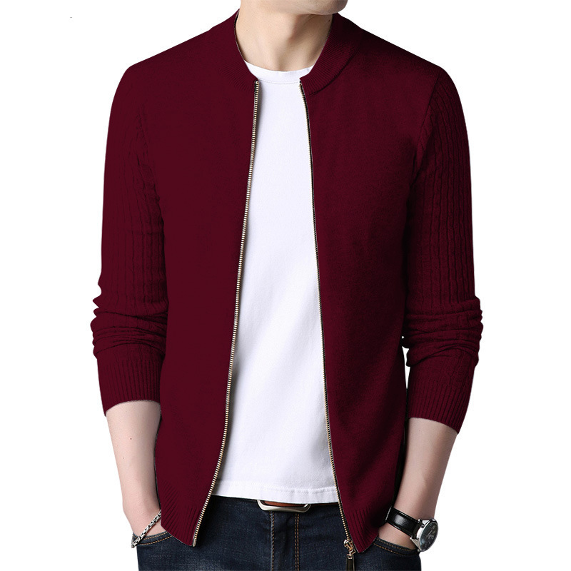 Men s Sweaters Spring Sweater Cardigan Solid Long Sleeve Knitted Coat Full Zipper Casual Wool Slim Male Autumn Clothing 230830