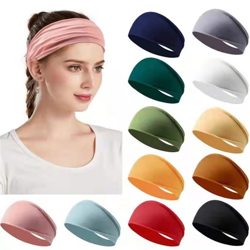 Breathable Cotton Yoga Headband for Women Men Sport Sweatband Headwrap Trail Head Women Ponytail Headbands Moisture Wicking Ear Band Wholesale Price