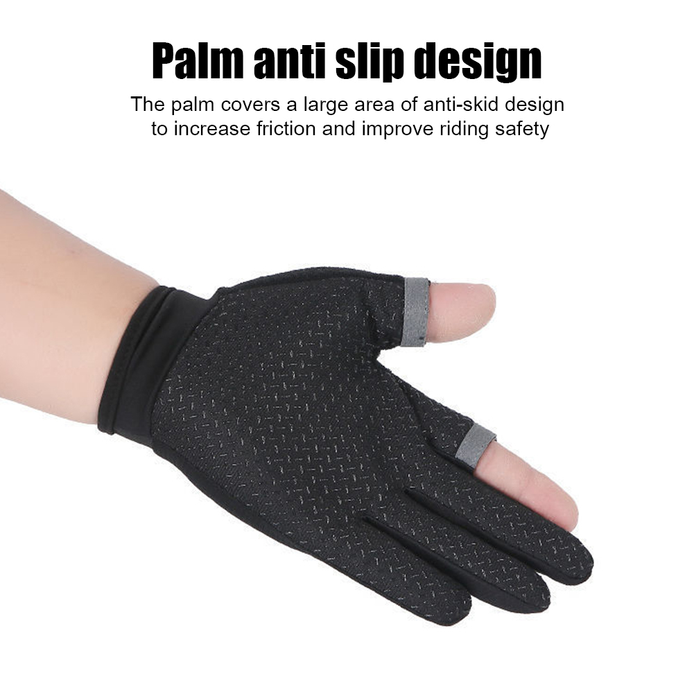 Mittens Summer Men Fishing Gloves Women Two Finger Cut Male Touchscreen Angling AntiSlip SunProof Breathable Cycling Fitness 230829