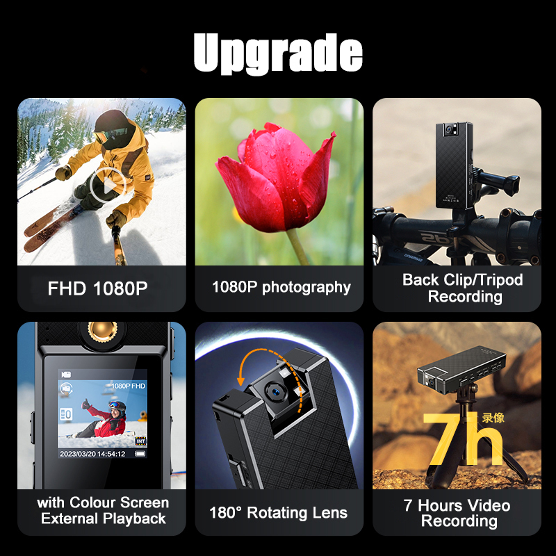 Mini Cameras Vandlion A52 Portable Digital Camera Night Vision Video Recording 1 3" LCD Screen 1080P Webcam for Sports Bike Car DVR 230830