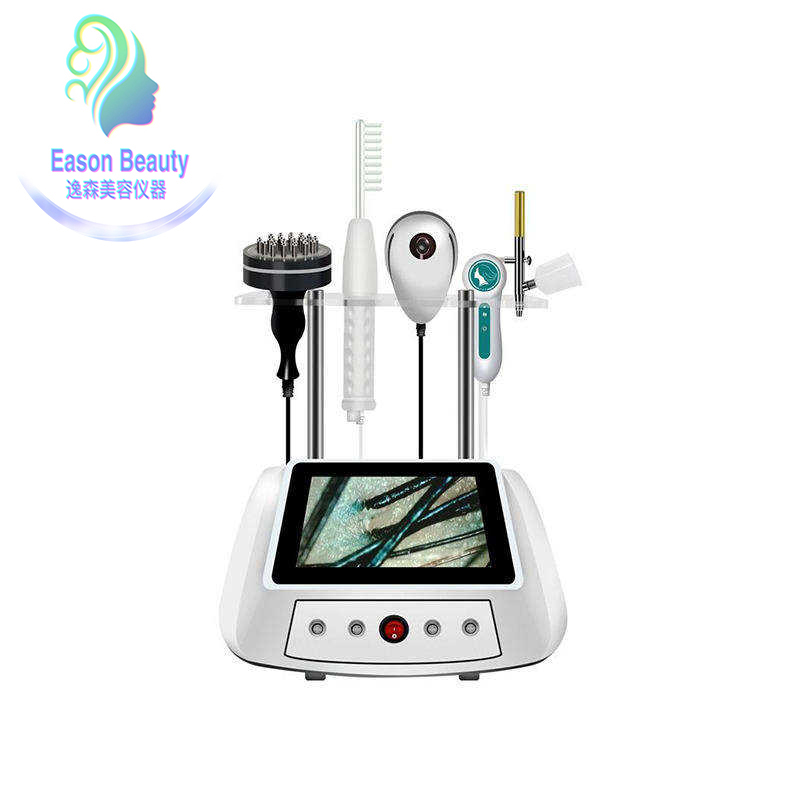 2023 5IN1 Hair Growth 650nm Diode Laser Machine Scalp Detection Painless Anti-hair Loss Treatment High Frequence Hair Regrowth Device