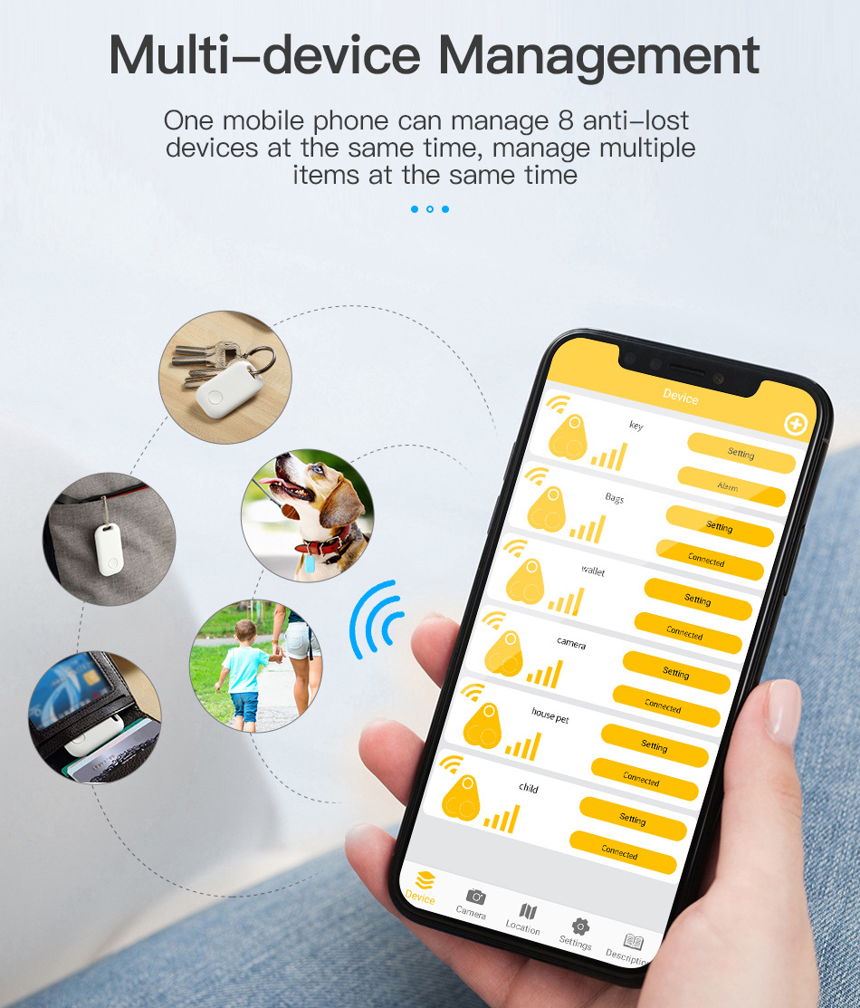 Mini GPS Locator Remote Shutter Anti-lost Tag GPS Key Finder Bluetooth Mobile Phone Wallet Bags Pet GPS Tracker