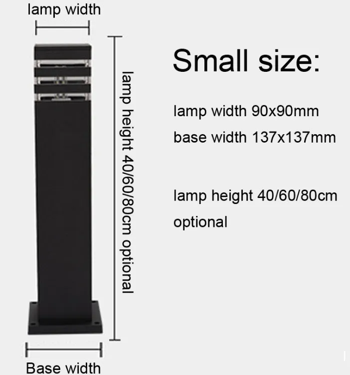 waterproof modern square garden park LED Lawn Lamps lights 110V 120V lawn post light outdoor LLFA LL