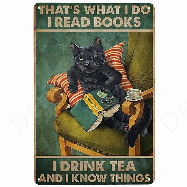 Sewing Because Murder is Wrong Vintage Tin Signs Cat and Wine Metal Sign Funny Cat Signs for Home Garden Decor Cat Lovers Gift Pet House Wall Painting