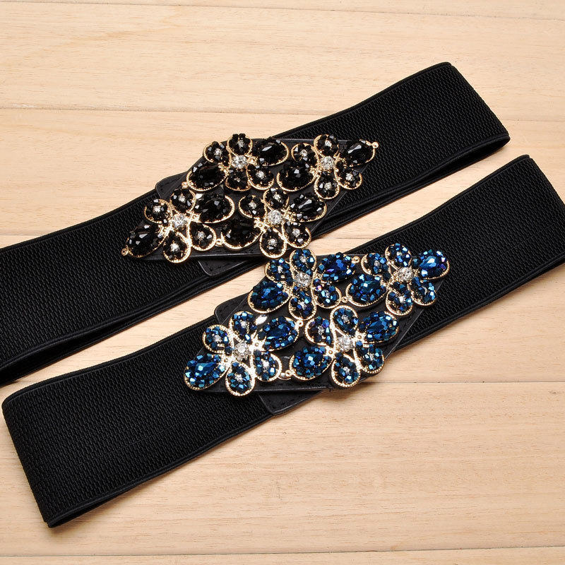 Belts Female Braided Belt Elastic Women Belt Colorful Crystal Decorated Strech Waist Strap Correa Cummerbund BL227 230830