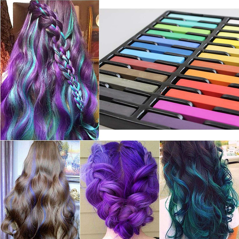 Hair Colors Temporary Chalk Set Crayons for s and Pets Dog Washable Non toxic Dye Art DIY styling tools Party