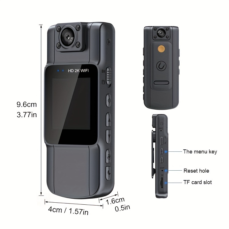 Mini Cameras 2k Body Camera with Screen Wifi Cam Night Vision App Control 4 5Hours Record for Law Enforcement Meeting Outdoor 230830