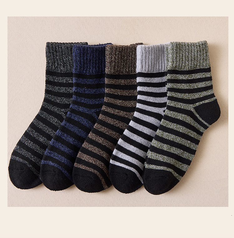 Men s Socks 5pair Winter Thick Men Super Thicker Solid Sock Striped Merino Wool Rabbit Against Cold Snow Russia Warm 230830