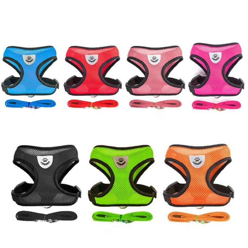 YUEXUAN Cat Dog Harness with Collar Lead Leash Pet Adjustable Vest Polyester Mesh Breathable Harness Easy Control Reflective for Small Dog Cat accesso