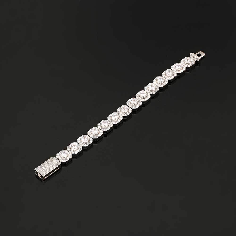 Necklace Moissanite chain designer bracelet iced out tennis bracelet for women inlaid 1 row diamond titanium steel plated gold 8mm 10mm 12mm width cha