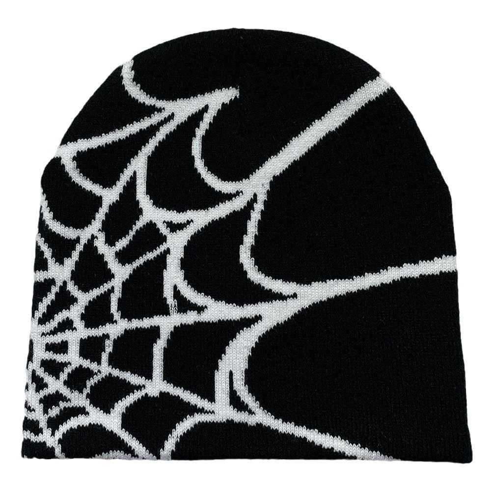Ball Caps Jacquard Knitted Hat Classic Spider Web Jacquard Knitted Warm Wool Hat Printed Jacquard Hat