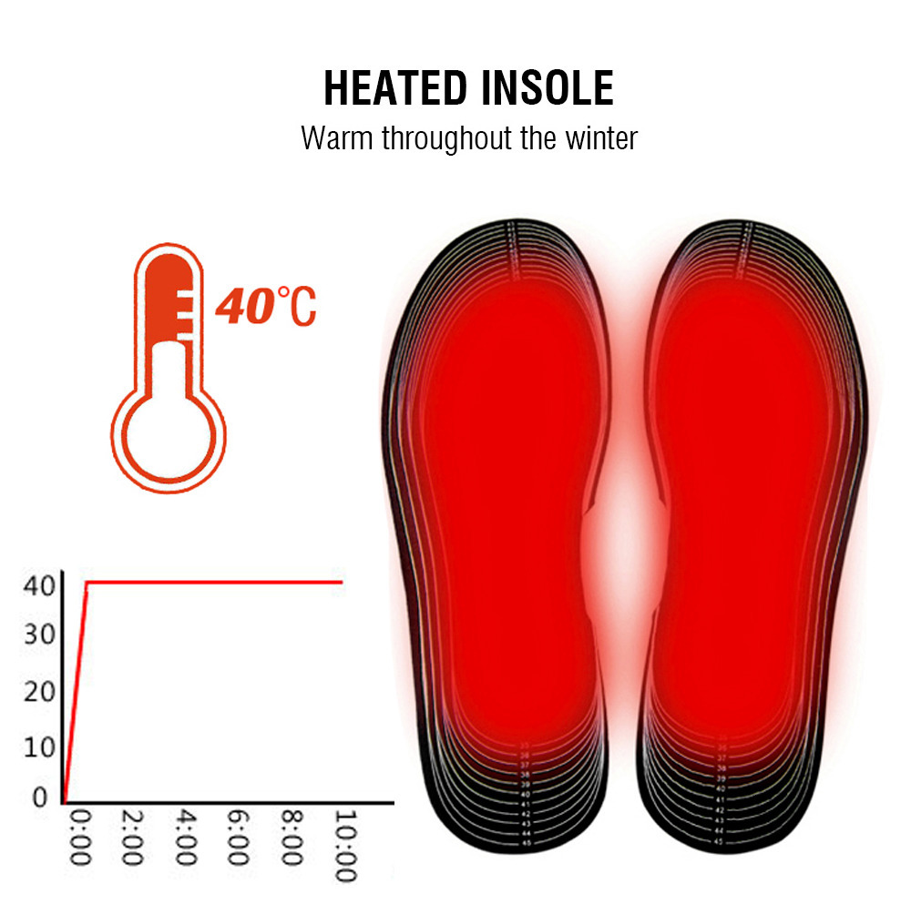 Shoe Parts Accessories Winter Heated Insoles Electric Battery Heating Warm Shoes Inserts Free Cut Carbon Fiber Foot Pads Thermal Heater Insoels 230830