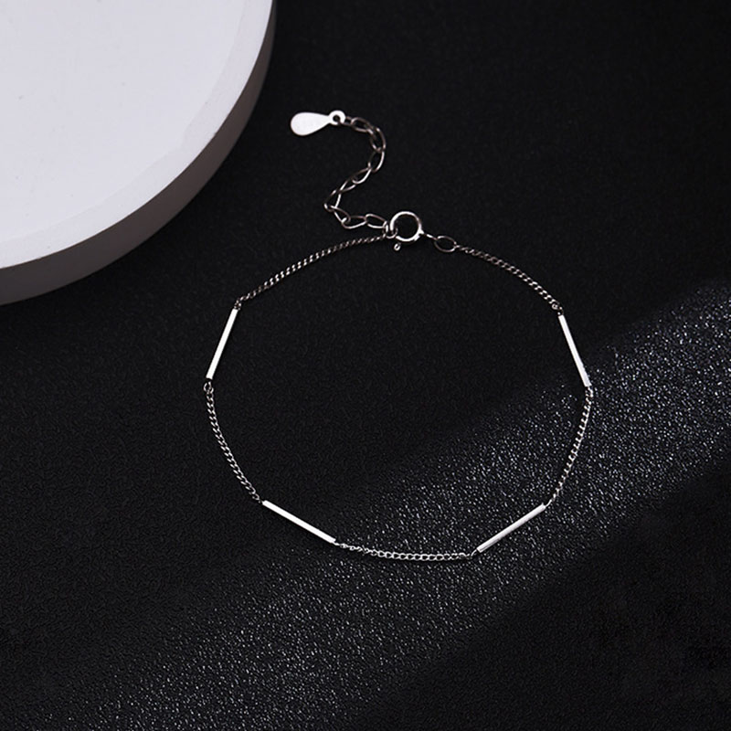 New 925 Sterling Silver Square Bracelet Simple Style Shiny Bracelet Gifts for Women Exquisite Fashion Jewelry