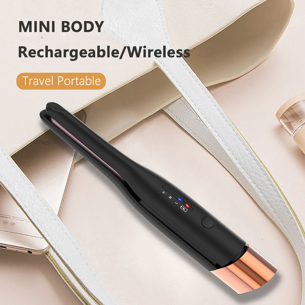 Hair Straighteners Wireless Electric Straightener Rechargeable Instant Heating Curling Iron Flat Straighting Splint Curler Tools 230829