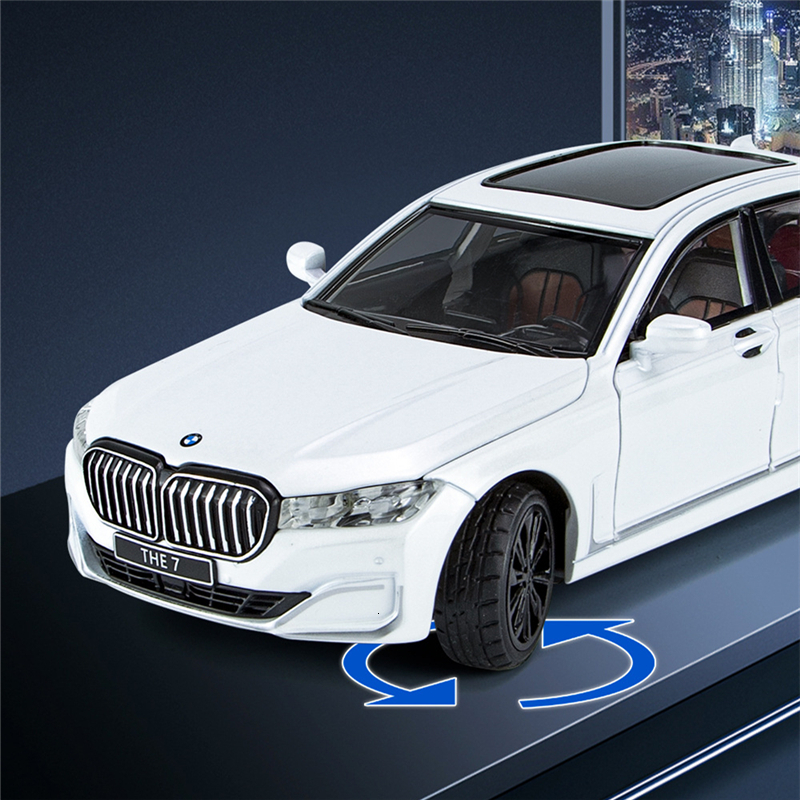 Diecast Model car 1/24 7 Series 760 LI Alloy Car Model Diecasts Metal Vehicles Car Model Simulation Sound and Light Collection Childrens Toys Gift 230