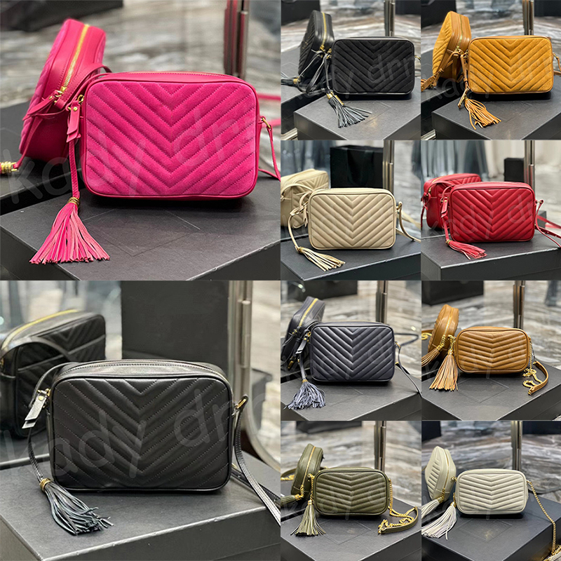 Lou Camera Bag Quilted Grain De Poudre Embossed Leather Suede Smooth Removable Tassel Designer Luxury Crossbody Women Shoulder Bags Purse