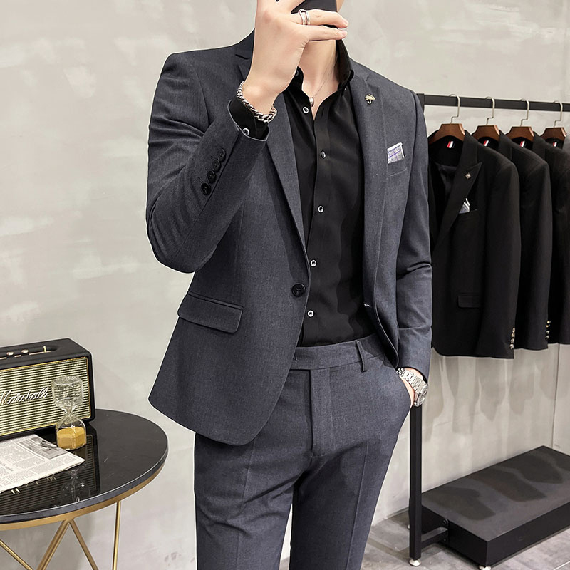 Men's Suits Blazers Men's Suit Jacket with Pant Formal Slim Fit Business Work Wedding Stage Tuxedo Fashion Men Social Dress Suit 2 Pieces Se