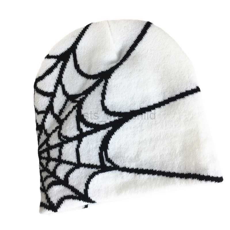 Ball Caps Jacquard Knitted Hat Classic Spider Web Jacquard Knitted Warm Wool Hat Printed Jacquard Hat