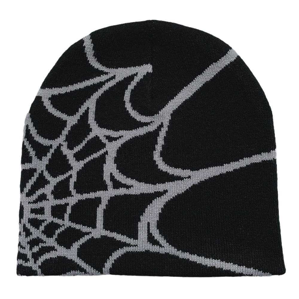 Ball Caps Jacquard Knitted Hat Classic Spider Web Jacquard Knitted Warm Wool Hat Printed Jacquard Hat