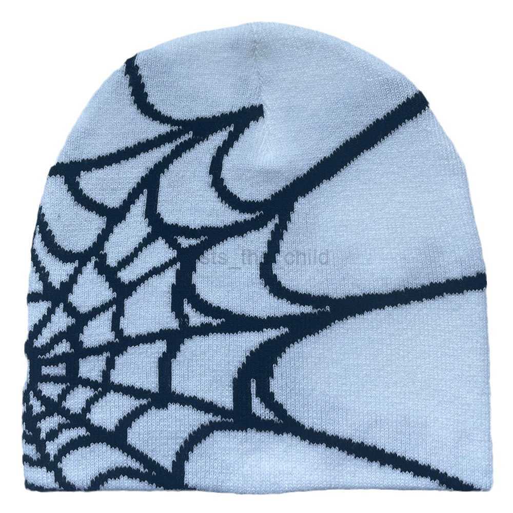 Ball Caps Jacquard Knitted Hat Classic Spider Web Jacquard Knitted Warm Wool Hat Printed Jacquard Hat
