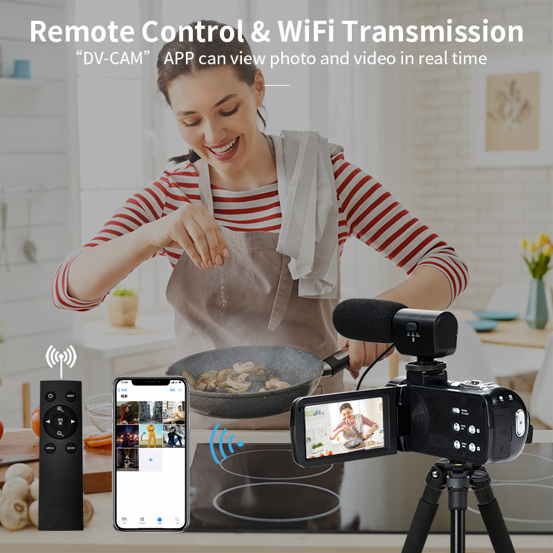 Camcorders 4K Camcorder Ultra HD 56MP Video Blog for YouTube 18 x Digital IR Night Vision WiFi with Microphon 230830