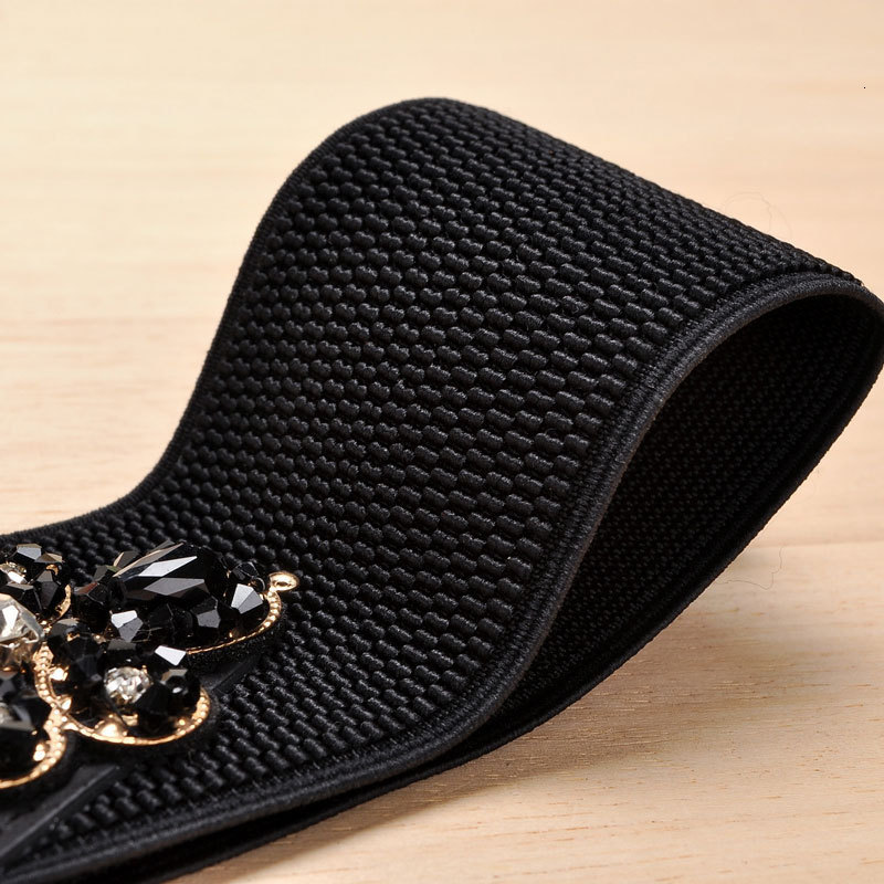 Belts Female Braided Belt Elastic Women Belt Colorful Crystal Decorated Strech Waist Strap Correa Cummerbund BL227 230830