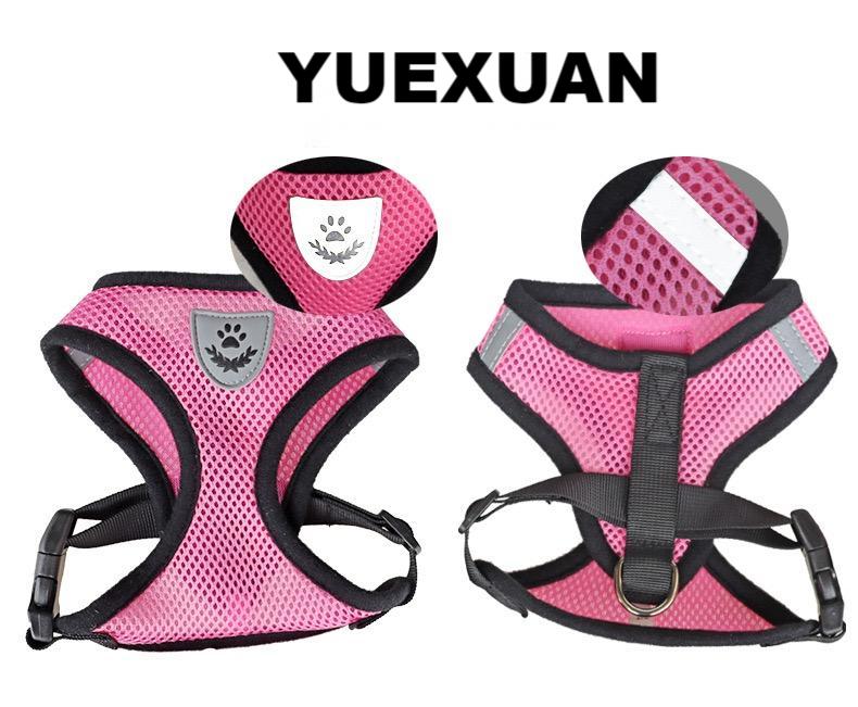 YUEXUAN Cat Dog Harness with Collar Lead Leash Pet Adjustable Vest Polyester Mesh Breathable Harness Easy Control Reflective for Small Dog Cat accesso