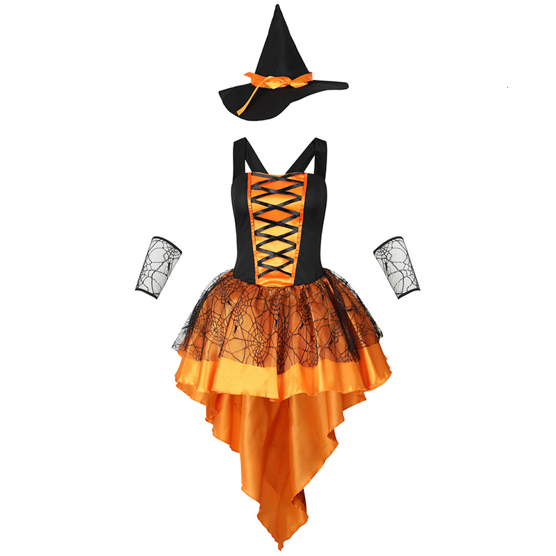 Urban Sexy Dresses Carnival Halloween Lady Multicolor Tuxedo Witch Costume Cute Elegant Crape Magic Playsuit Cosplay Fancy Party Dress 230829