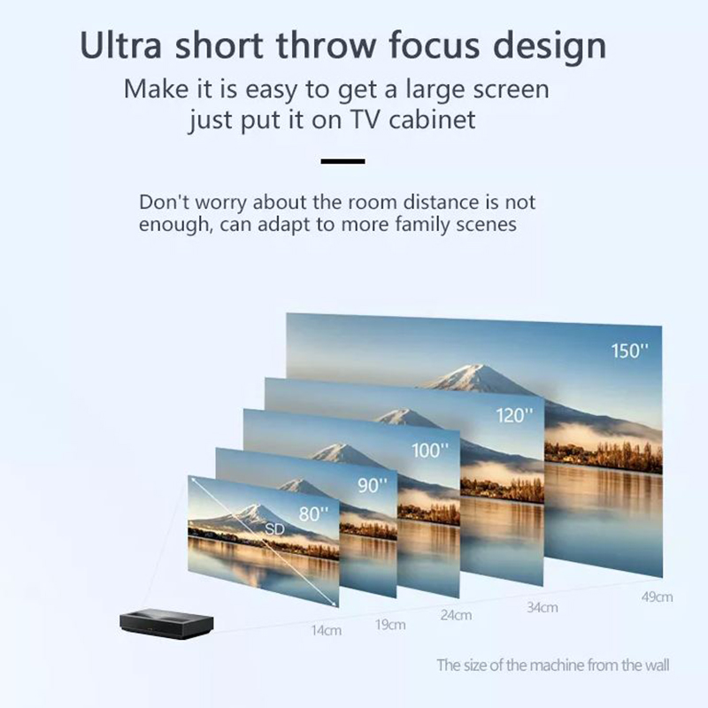 Pro 4K Cinema Projector Fengmi 2400 Lumens Projectors Theater Ultra Short Throw Laser Cast Para TV Smart Home