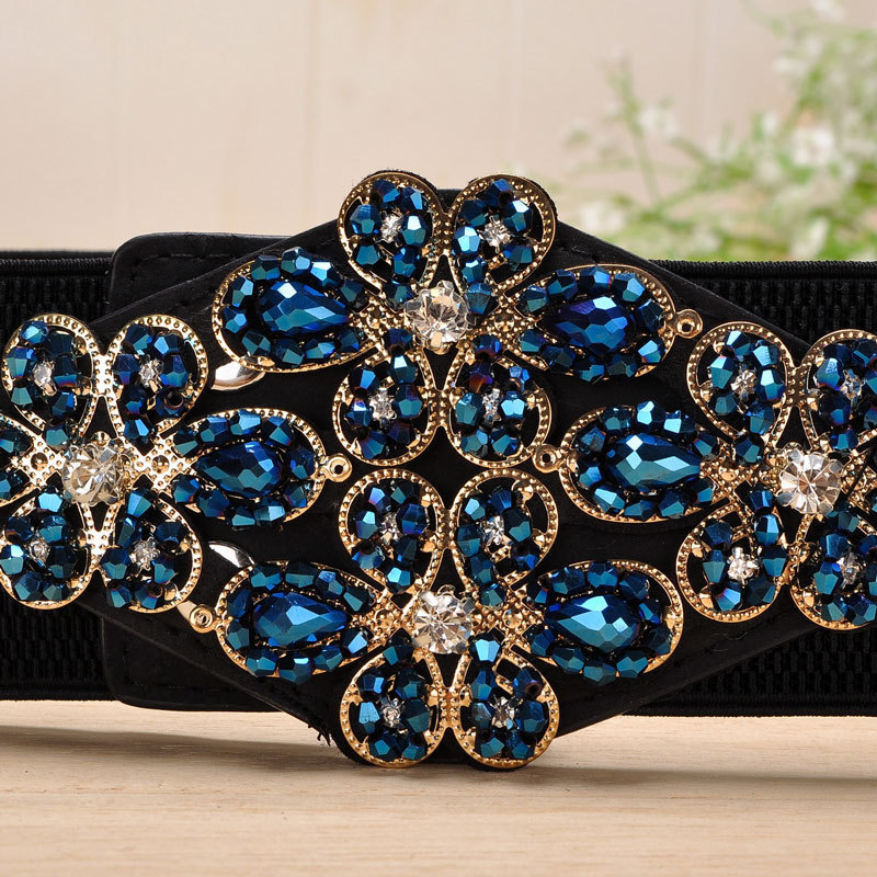 Belts Female Braided Belt Elastic Women Belt Colorful Crystal Decorated Strech Waist Strap Correa Cummerbund BL227 230830