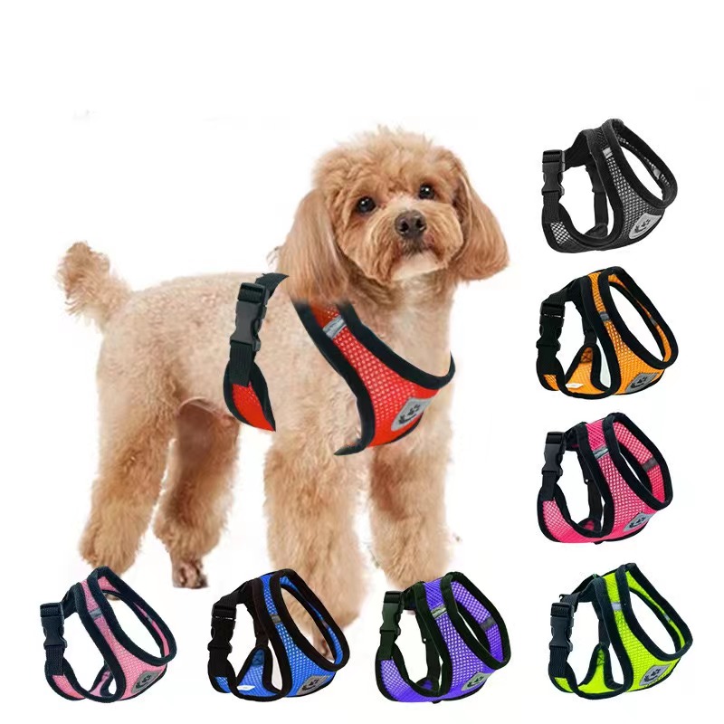 YUEXUAN Cat Dog Harness with Collar Lead Leash Pet Adjustable Vest Polyester Mesh Breathable Harness Easy Control Reflective for Small Dog Cat accesso